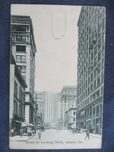 1910 Atlanta Georgia Broad Street Looking North Postcard As-Is - Picture 1 of 2