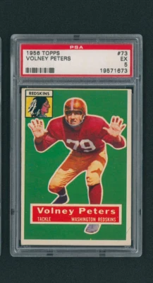 1956 Topps Volney Peters #73 PSA 5 EX WASHINGTON REDSKINS SP SHORT PRINT - Image 1 of 2
