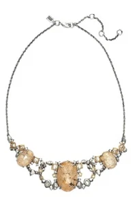 Alexis Bittar 167232 Womens 'Elements' Link Bib Necklace Silver/ Jasper - Picture 1 of 2