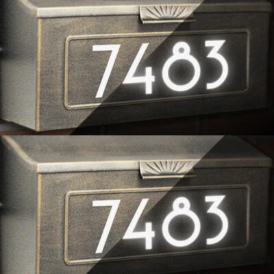 Calcomanías reflectantes personalizadas para números de dirección, juego de 2, hasta 3" de alto - juego 1246R Foto 1 de 4