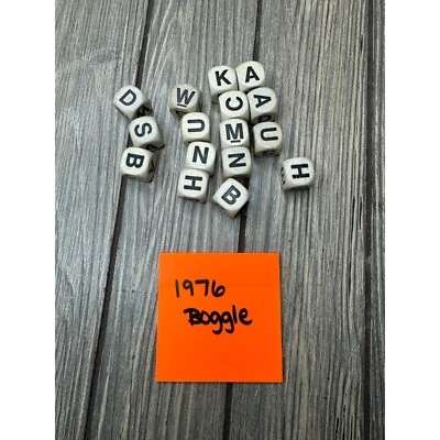 1976 Boggle Word Game Original Letter Dice Set - Image 1 of 3