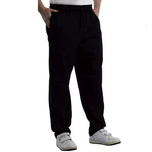 Pantalones de Chefs Negros Unisex Polialgodón Catering Cocineros Cocina Uniforme Camarero - Imagen 1 de 8