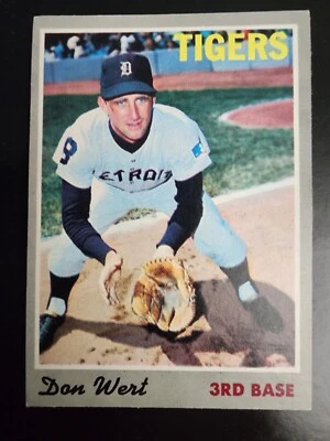 DON WERT 1970 TOPPS #33 DETROIT TIGERS VINTAGE MLB BASEBALL CARD NEARMINT - Image 1 of 2
