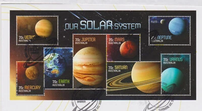 Space Stamps on cover. USA Holograph, Pluto M/S, Aust Solar System, Europa. - Image 1 of 4