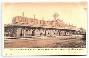 South Norwalk Connecticut Railroad Station Depot trains NY NH & H Postcard B469 - Picture 1 of 2