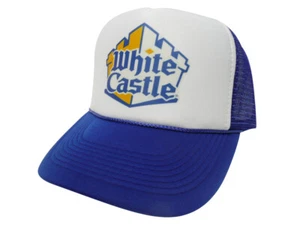 Cappello camionista castello bianco berretto a rete cappello snapback regolabile vintage - Foto 1 di 2