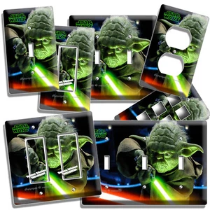 ESPADA JEDI MASTER YODA STAR WARS INTERRUPTOR DE LUZ PLACA DE SALIDA HABITACIÓN INFANTIL DECORACIÓN DEL HOGAR - Imagen 1 de 32