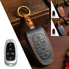 Real Leather 5 Buttons Car Key Fob Case Cover For Hyundai Sonata Tucson Santa Fe