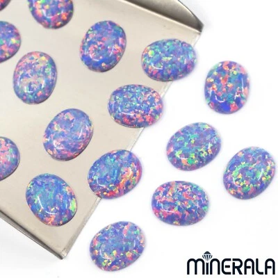 PURPLE SYNTHETIC LAB CREATED LOOSE OPAL OVAL CABOCHON 7x9mm-13x18mm WP0272D - Image 1 of 4