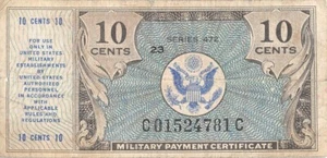 USA / MPC  10  Cents  1947  Series  472  Plate # 23  Circulated Banknote Z6 - Picture 1 of 2
