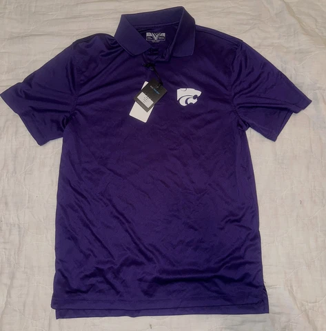 NEW Men's Levelwear Kansas State Wildcats Polo Shirt Size Small NWT Cover