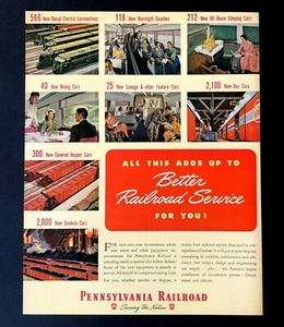 1948 Pennsylvania Railroad Advertisement Train Cars Locomotive Vtg Art Print AD - Picture 1 of 1