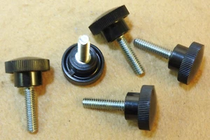 5 Stück - Rändelschraube, 1/4"-20 x 1", schwarz rund Rändelknopf - Neu - Bild 1 von 3
