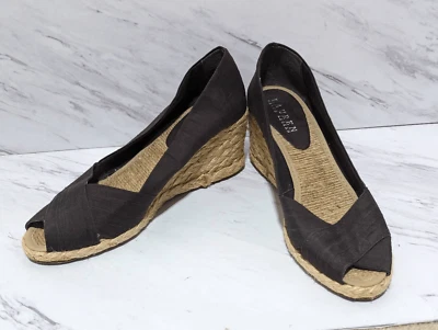 Ralph Lauren Women's Brown Fabric Cecilia Espadrille 3" Wedge Heel Size 7.5 - Image 1 of 4