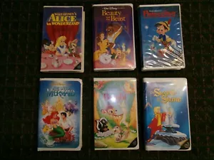 6 COLLECTIBLE BLACK DIAMOND THE CLASSICS VHS WALT DISNEY HOME VIDEOS - Picture 1 of 2