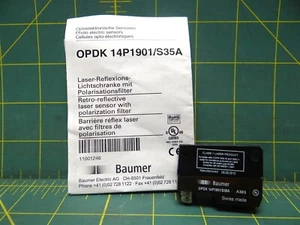 Baumer OPDK 14P1901/S35A Retro-Reflective Laser Sensor w/Polarization Filter - Picture 1 of 5