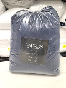 Lauren Ralph Lauren Micromink Plush KING Blanket Navy - Picture 1 of 4