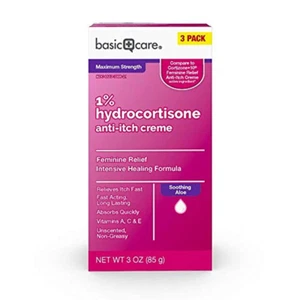 Basic Care Hydrocortisone Intensive Healing Anti Itch Cream, 3 oz - Picture 1 of 7