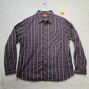 Merrell Selectwick Shirt Mens XXL Gray Red Plaid Button Up Long Sleeve READ - Picture 1 of 14