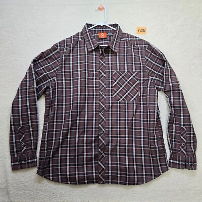Merrell Selectwick Shirt Mens XXL Gray Red Plaid Button Up Long Sleeve READ - Image 1 of 4