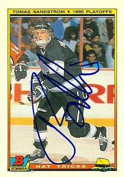 Tomas Sandstrom autographed Hockey Card (Los Angeles Kings) 1990 Bowman #21 - Image 1 of 1