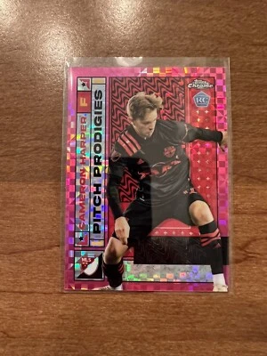 2022 Topps Chrome MLS Pink Refractor Cameron Harper X Fractor Red Bulls Rookie - Image 1 of 2