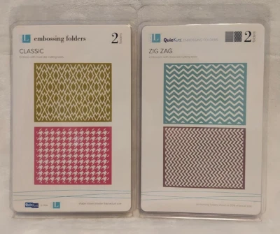 NEW LifeStyles Crafts QUICKUTZ Embossing Folders ~ Classic and Zig Zag *RETIRED* - Image 1 of 2