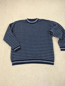 Icewear Sweater Mens Extra Large Blue White Knit VTG Pullover Crew XL Iceland - Picture 1 of 10