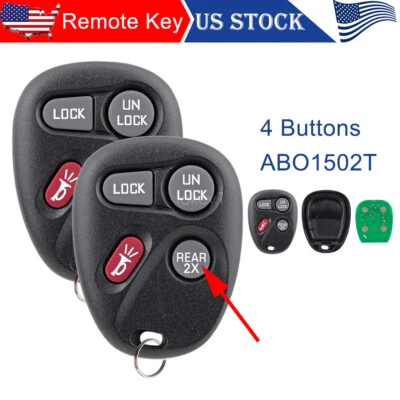 2 For 1996 1997 1998 1999 2000 2001 2002 Chevy Camaro Remote Key Fob ABO1502T - Image 1 of 4