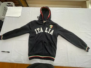 Italia Zip Up Hoodie Medium M Womens black green white red sweatshirt -710 - Picture 1 of 4