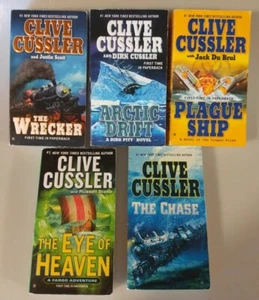Clive Cussler NY Times Bestseller Paperback Books Lot of 5 - FAST SHIP - Picture 1 of 5