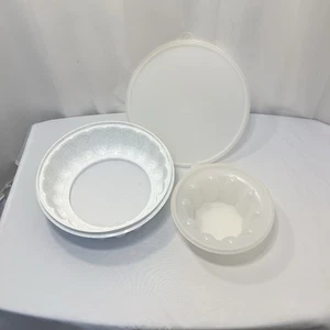 Tupperware Vintage Jello Mold Ice Ring Speckled Gray Large 3 Piece - Picture 1 of 9