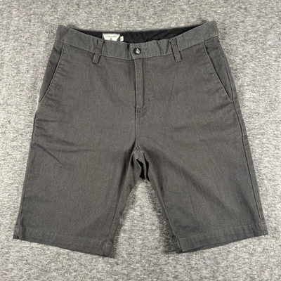 Volcom Shorts Mens 30 Charcoal Gray Chino Casual Zip Fly Stretch Pockets Logo - Image 1 of 4