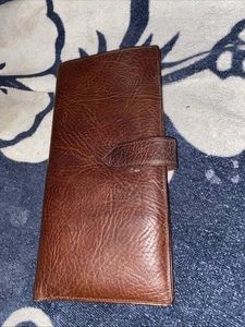 Bolso sin asas Polo Ralph Lauren vintage de cuero/chequera Y2k doble pliegue años 90 - Imagen 1 de 8