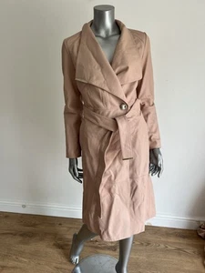 Ted Baker Leather Wrap Coat Womens TB 2 UK 10 Rosemia Pink Midi Length NEW - Picture 1 of 24