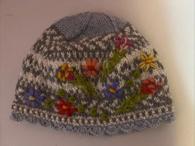 Mujer Lost Horizons 100% Lana Floral Bordado Invierno Gorro Forrado de Vellón Foto 1 de 3