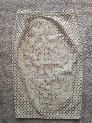 Falda lápiz bordada Anthropologie Pankaj & Nidhi talla 10 nueva sin etiquetas Foto 1 de 4