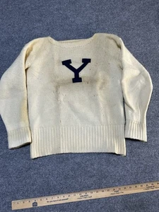 Yale University 1950s Varsity Letterman Sweater U-Boot Neck Wool Vintage Knit - Bild 1 von 9