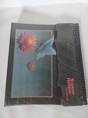 Cuaderno vintage Mead Trapper Keeper negro mariposa cubierta de nenúfar años 80 Foto 1 de 4