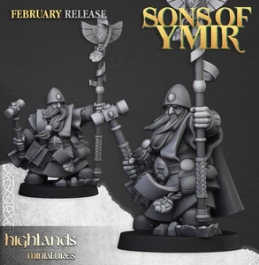 Highland Miniatures Dwarf Runepriests - 3D Printed - Picture 1 of 2