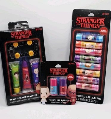Stranger Things Lip Glosses/Bracelet 8 Pcs Assorted Flavor Lip Balm & Mini Balm - Image 1 of 4