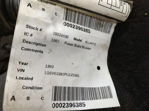 Power Brake Booster Fits 93 ALLANTE 450825 - Bild 1 von 12