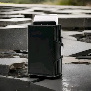 Men Wallet Black Conceal Slim Tactical Trifold Pop Up RFID blocking Card Holder - Picture 1 of 16