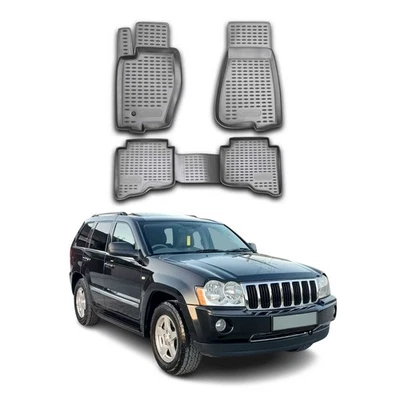 OMAC Floor Mats Liner for Jeep Commander 2005-2010 Gray TPE All-Weather 4 Pcs - Изображение 1 из 4