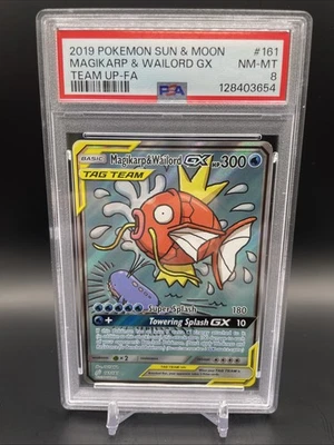 2019 Pokemon Magikarp & Wailord GX Full Art Team Up 161/181 PSA 8 NM-MT - Image 1 of 2