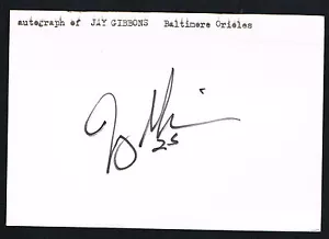 Jay Gibbons signed autograph auto 3x5 index card Baseball Player H3088 - Picture 1 of 1