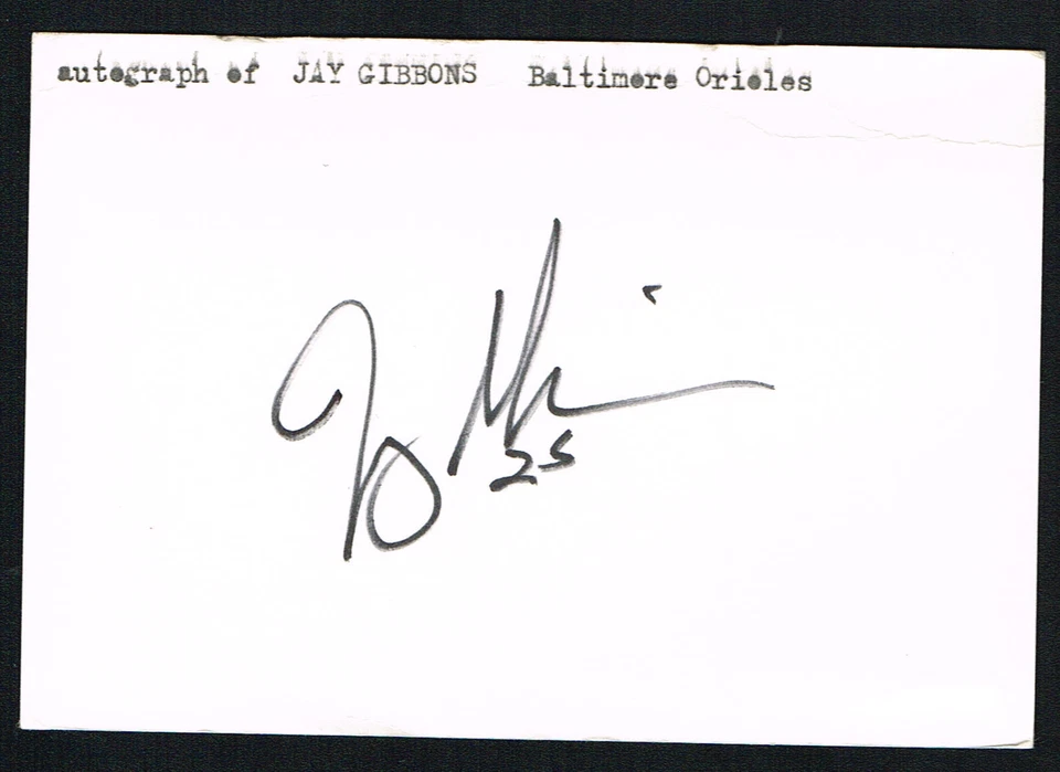 Tarjeta índice 3x5 autografiada firmada por Jay Gibbons jugador de béisbol H3088 Foto 1 de 1