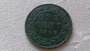 One cent 1902. Canada. Bronze coin. King Edward VII. - Picture 1 of 3