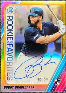 Bobby Bradley 2020 Bowman Chrome #ROYFA-BB ROY Favorites Auto Gold /50 (RC) - Picture 1 of 2