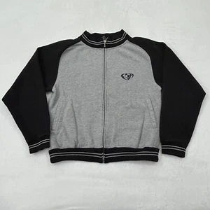 Vintage Y2K Thor MX Motocross Fast Girl Gray Black Full Zip Sweatshirt Womens M - Picture 1 of 8